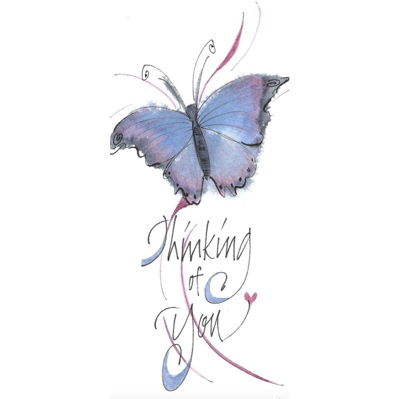Lady Bird Johnson Thinking of You Butterfly Bookmark w/Tea