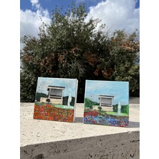 All the Way with LBJ LBJ Library mixed media on 6x6 canvas Jean Schuler