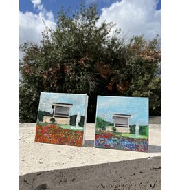 All the Way with LBJ LBJ Library mixed media on 6x6 canvas Jean Schuler