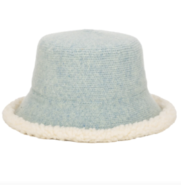 Sale sale-Knit Wool Shearling Bucket Hat Oat/Blue