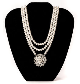 Lady Bird 3 Strand Faux Pearl Necklace