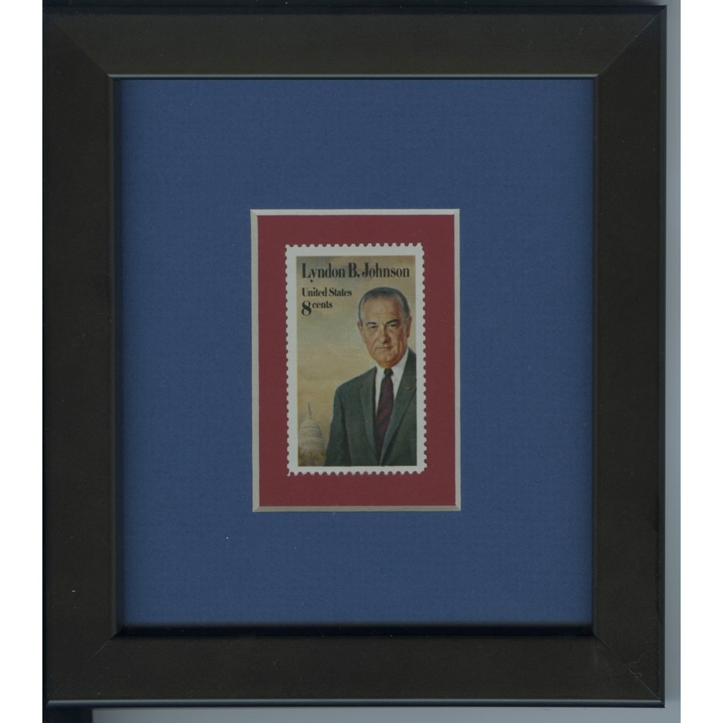 All the Way with LBJ LBJ Postage Stamp original 6x5.5 framed