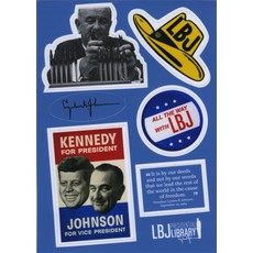 All the Way with LBJ President Johnson Stickers 5x7 Sheet-Waterproof