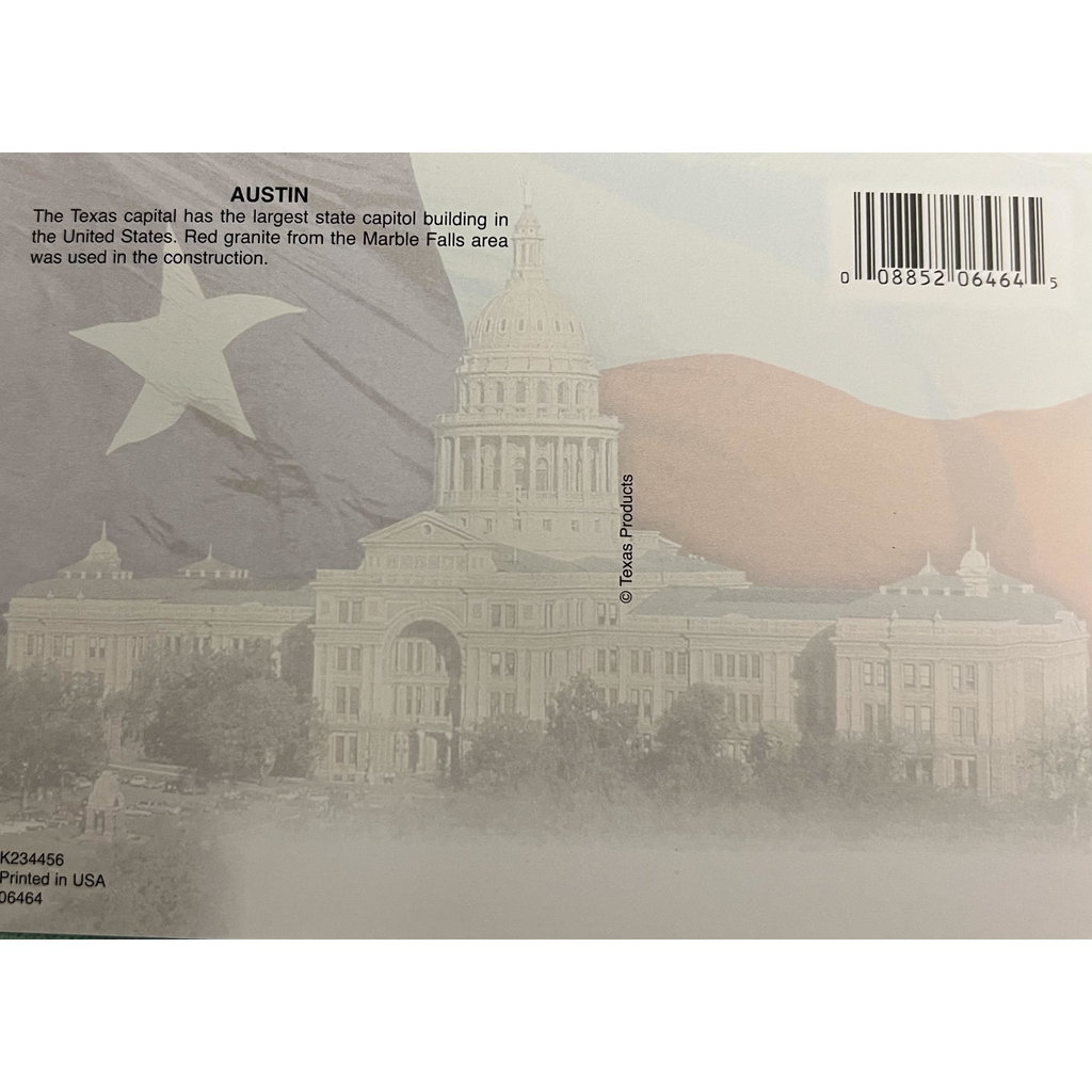 Austin Past/Present Texas Capital Flag Postcard