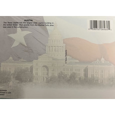 Austin Past/Present Texas Capital Flag Postcard