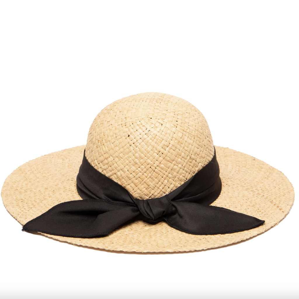 Daydream Sun Hat w/3.75" brim Natural w/black ribbon