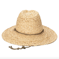 Raffia Lifeguard 4.5" brim hat w/chin cord