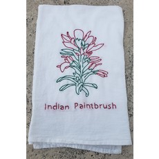 Austin & Texas Indian Paintbrush  Embroidered Tea Towel