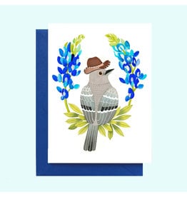 Austin & Texas Mockingbird & Bluebonnet Blank Card