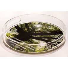 Lady Bird Johnson Tree 12" Round Lucite Tray