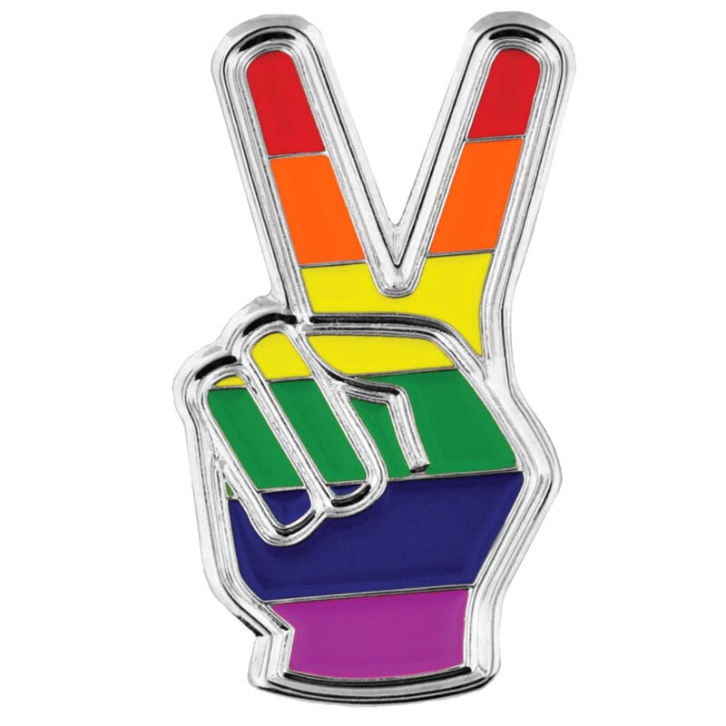 Civil Rights Pride Peace Fingers Tac Pin