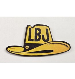 All the Way with LBJ LBJ Yellow Hat Magnet