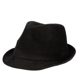 Corduroy Black Fedora