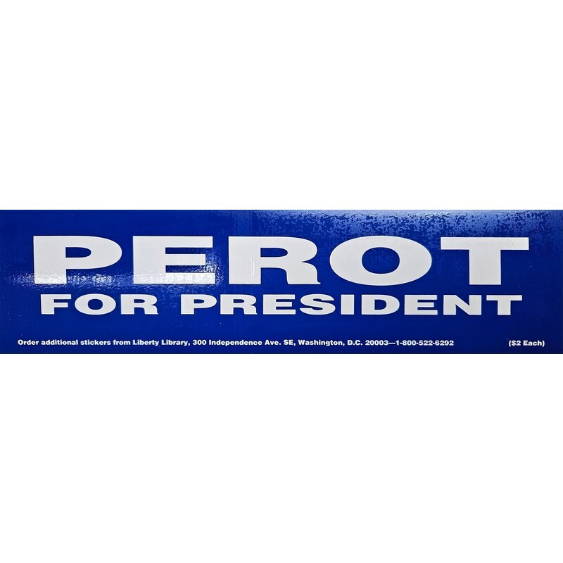 Blue Perot For President Bumper Sticker