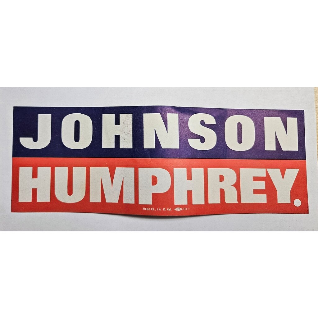 (short) Johnson/Humphrey Bumper Sticker