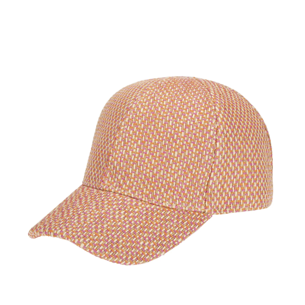 3" brim baseball cap Multi or Pink