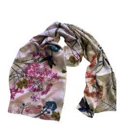 Lady Bird Johnson Pollinator Garden Luxury Cotton Scarf 20x72