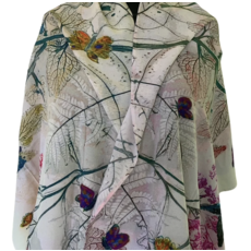 Lady Bird Johnson Pollinator Garden Luxury Cotton Scarf 20x72