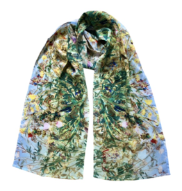 Lady Bird Johnson Wild Flower Road cotton 10x70 scarf