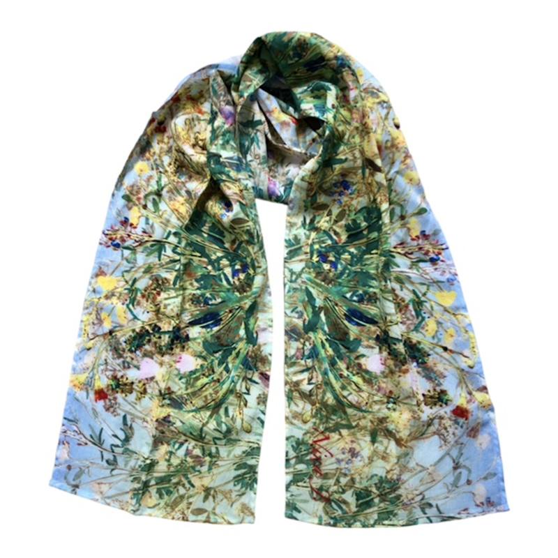 Lady Bird Johnson Wild Flower Road cotton 10x70 scarf