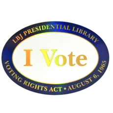 Civil Rights I VOTE holographic 3x2 oval sticker