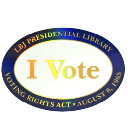 Civil Rights I VOTE holographic 3x2 oval sticker