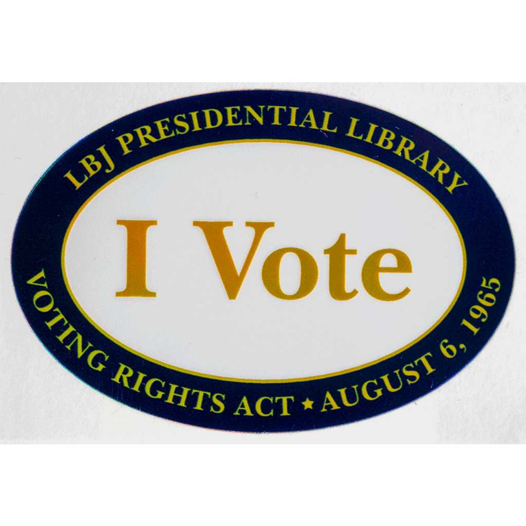 Civil Rights I VOTE holographic 3x2 oval sticker