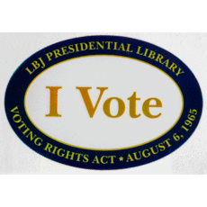 Civil Rights I VOTE holographic 3x2 oval sticker