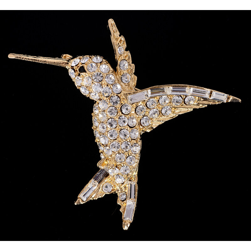 Lady Bird Johnson Crystal Hummingbird brooch