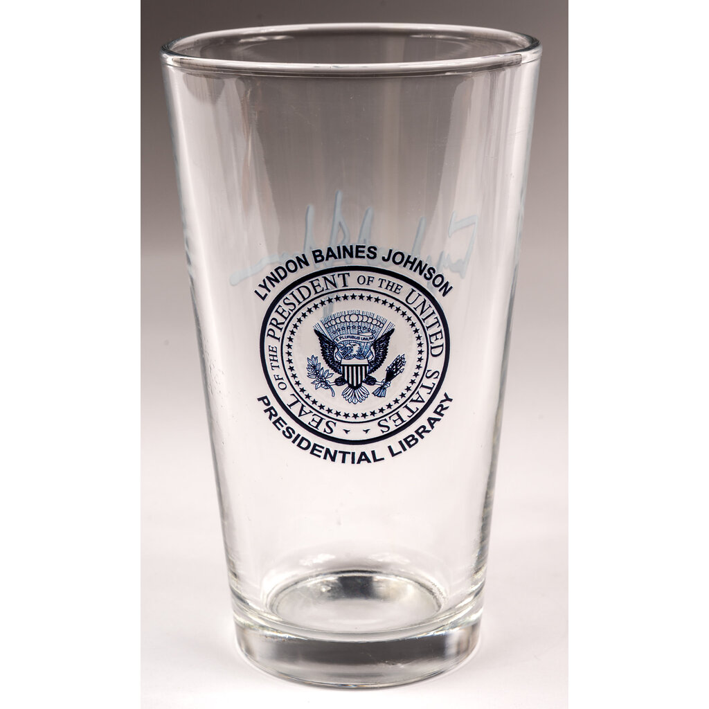 All the Way with LBJ Presidential Seal & Signature pint glass