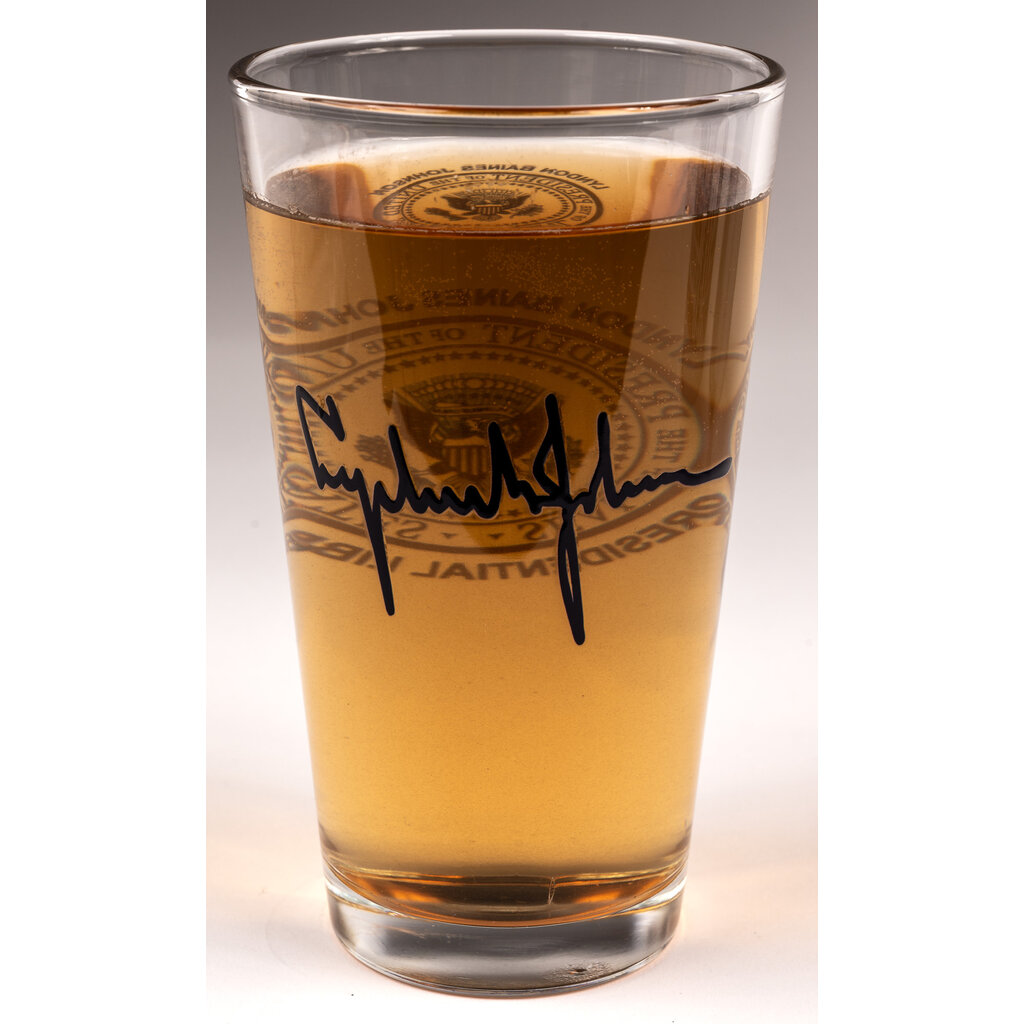 All the Way with LBJ Presidential Seal & Signature pint glass