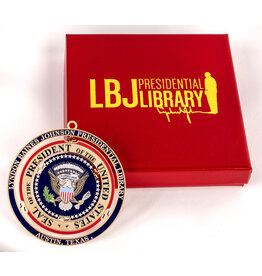 All the Way with LBJ LBJ Presidential Seal Brass Ornament