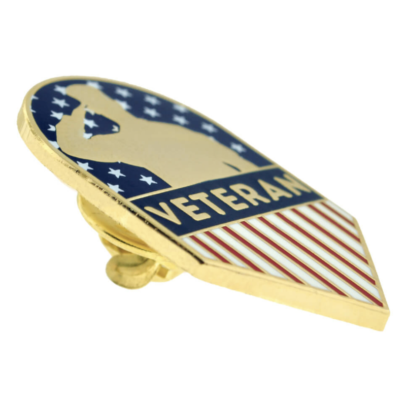 Americana Veteran Shield Lapel Pin