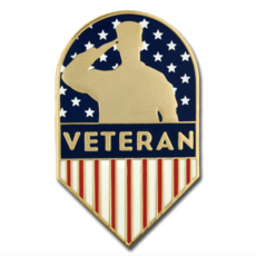 Americana Veteran Shield Lapel Pin