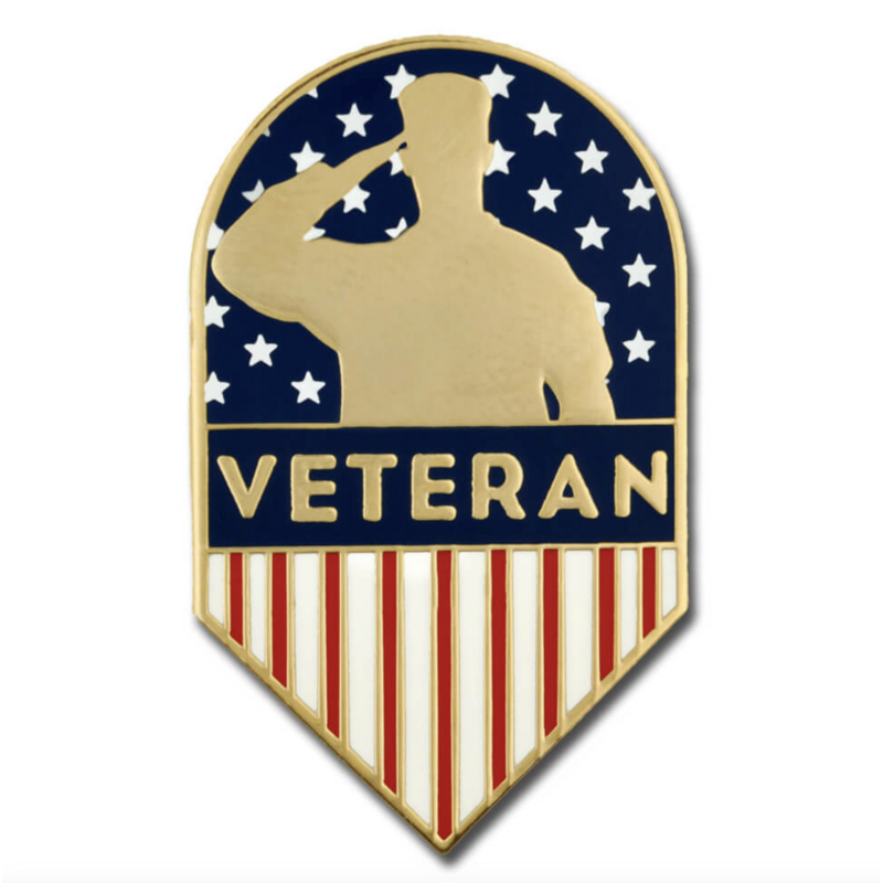 Americana Veteran Shield Lapel Pin