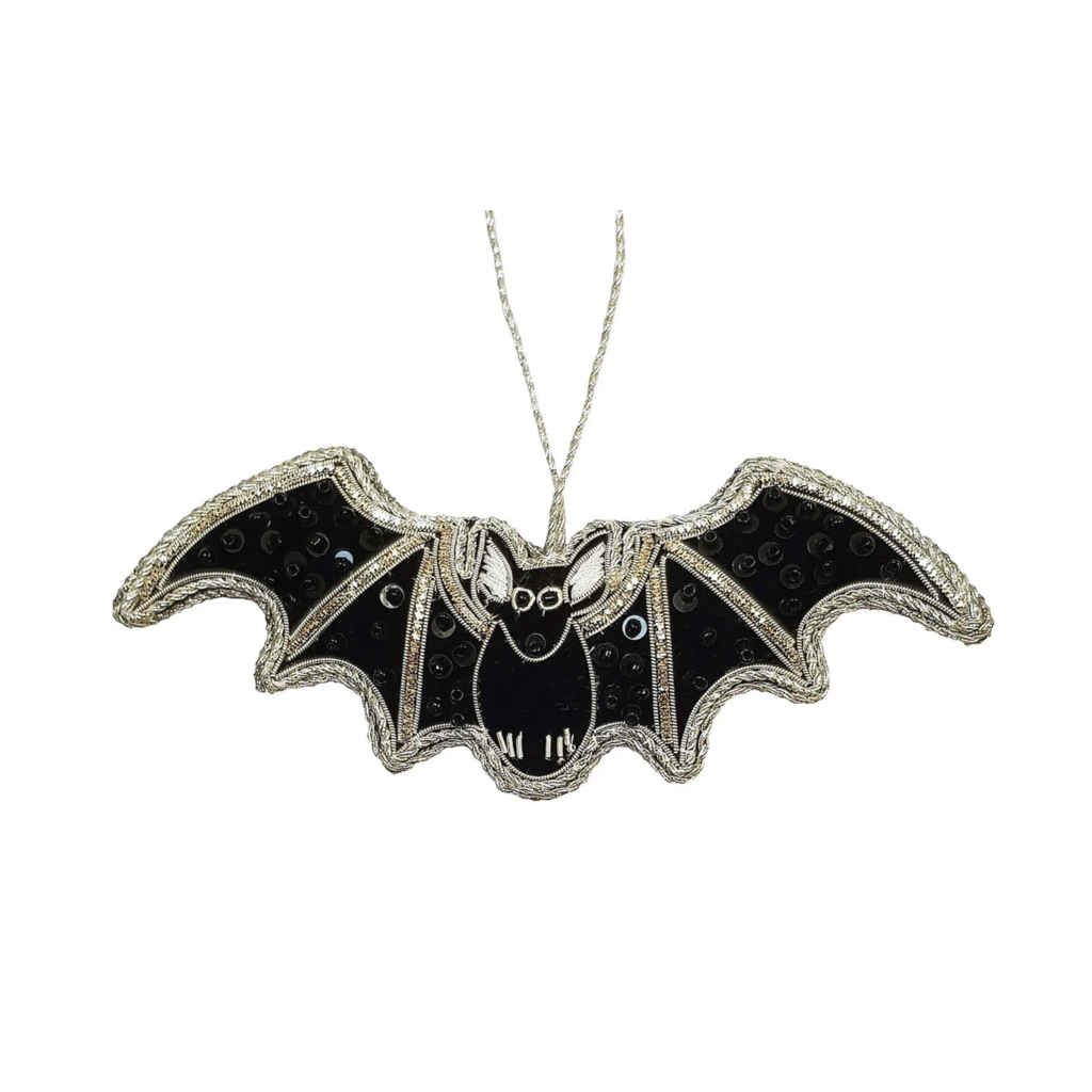 Austin Past/Present Bat Black Sequined Ornament