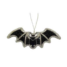 Austin Past/Present Bat Black Sequined Ornament