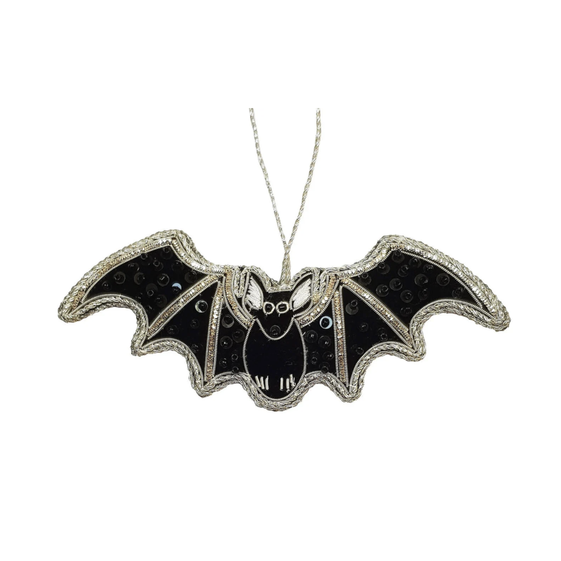 Austin Past/Present Bat Black Sequined Ornament