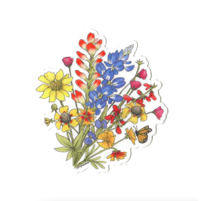 Austin & Texas Wildflower Bunch 4"x4" Sticker