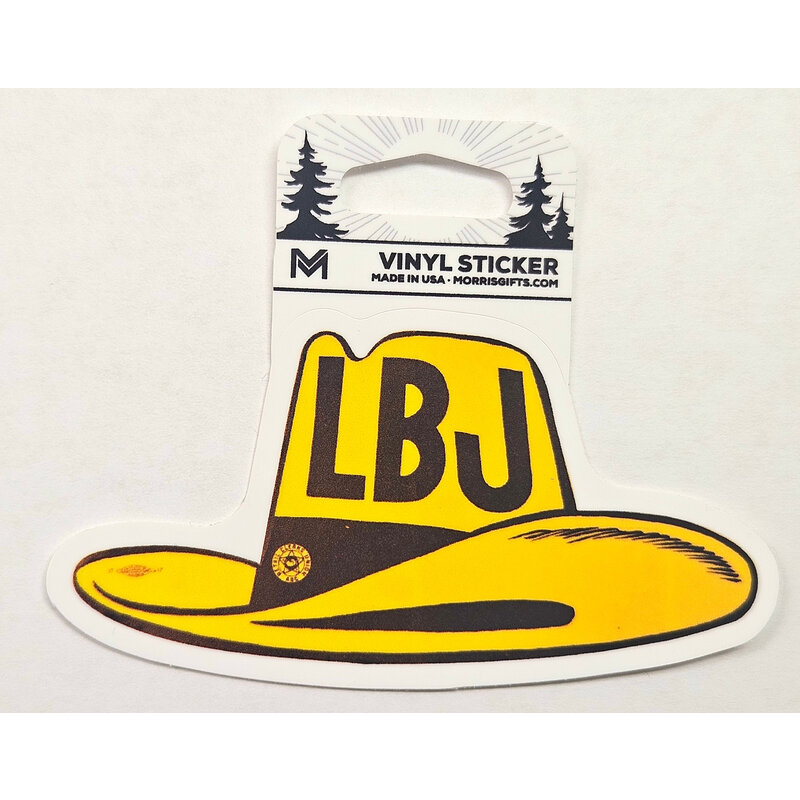 All the Way with LBJ LBJ Yellow Hat Sticker