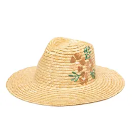 sale- Wheat Straw Palm Fedora 3"brim
