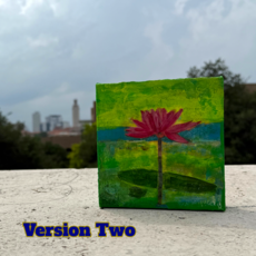 Vietnam Exhibit Lotus Multi Media 6x6 by Jean Schuler
