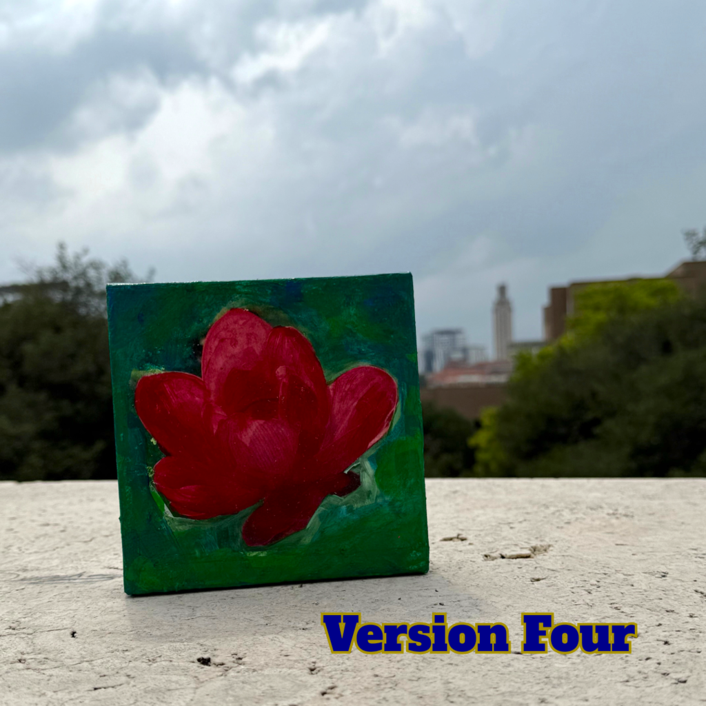 Vietnam Exhibit Lotus Multi Media 6x6 by Jean Schuler