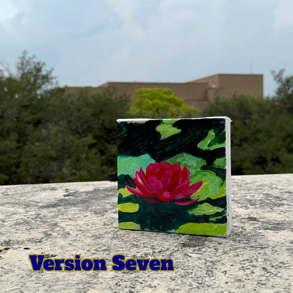 Vietnam Exhibit Lotus Multi Media 6x6 by Jean Schuler