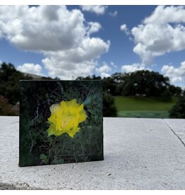 Austin & Texas Prickly Pear mixed media on 6x6 Canvas Jean Schuler