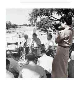 Lady Bird Johnson Lady Bird filming at the Ranch 42" x 26" Print