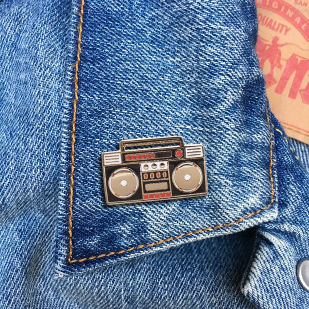 Hip-Hop Exhibit Boom Box Enamel Pin