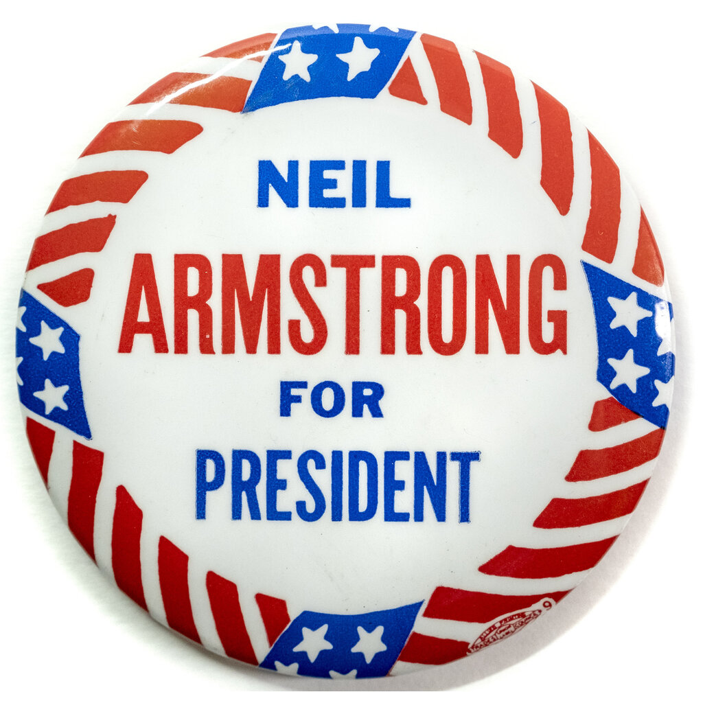 Neil Armstrong Buzz Aldrin in ’72 Button