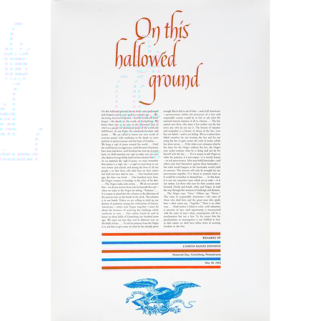 All the Way with LBJ Poster On This Hallowed Ground Speech - white