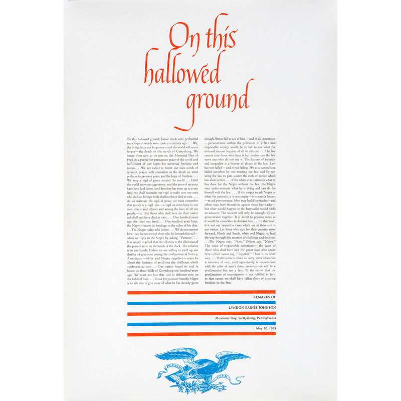 All the Way with LBJ Poster On This Hallowed Ground Speech - white